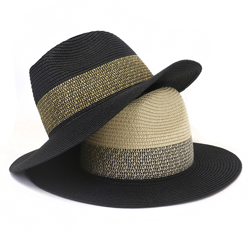 Pánská čepice Panama Fedora Black Paper Straw