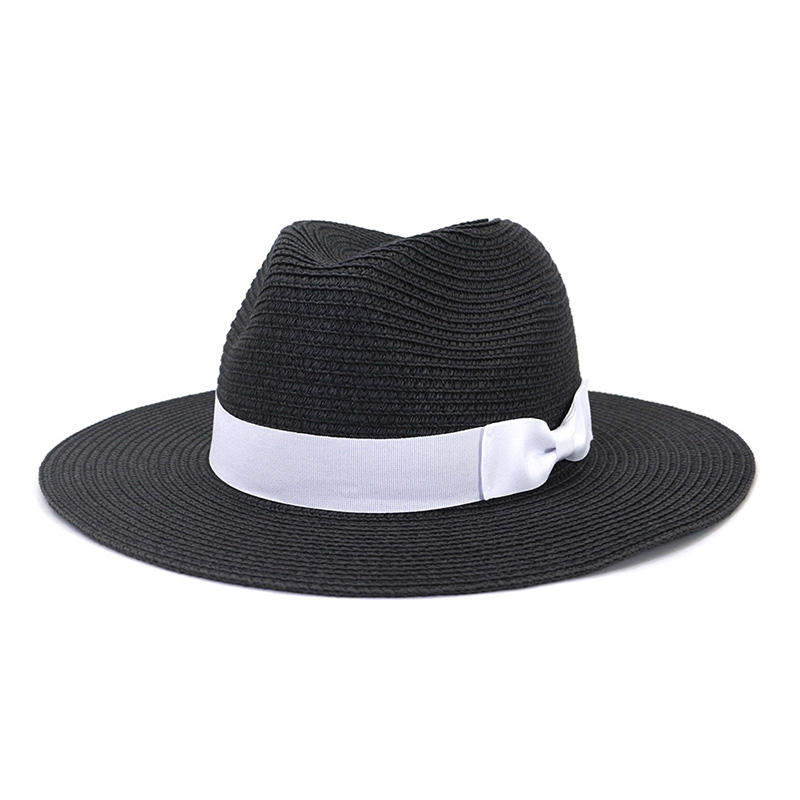 Pánský slaměný klobouk Bowknot Fedora