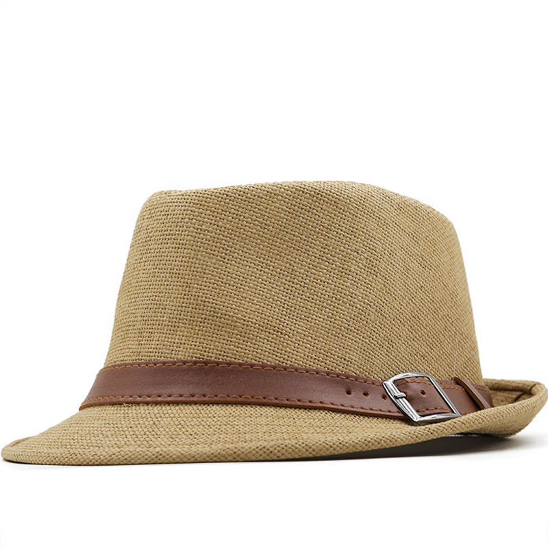 Plain Pu Leather Belt Trilby Fedora slaměné klobouky